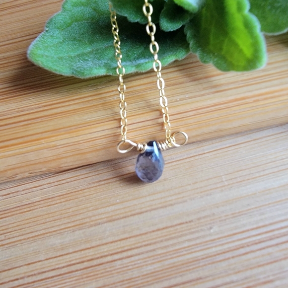 IOLITE Necklace Minimalist Crystal Gemstone - Picture 2 of 8